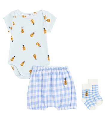 Bobo Choses Baby cotton-blend bodysuit, shorts, and socks set