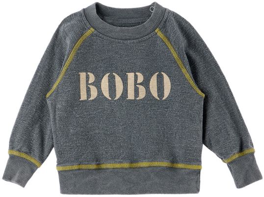 Bobo Choses Baby Gray Ranglan Sweater