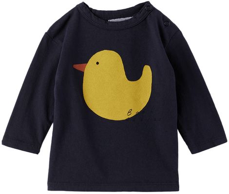 Bobo Choses Baby Navy Rubber Duck Long Sleeve T-Shirt