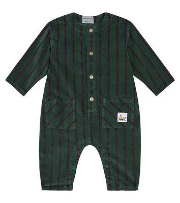 Bobo Choses Baby striped velvet overalls