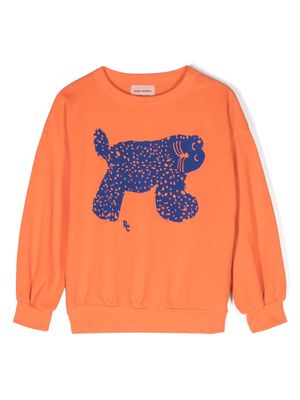 Bobo Choses Big Cat organic cotton sweatshirt - Orange