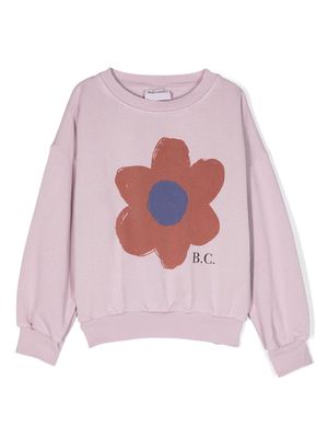 Bobo Choses Big Flower cotton sweatshirt - Purple