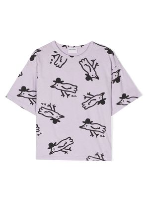 Bobo Choses bird-illustration T-shirt - Purple