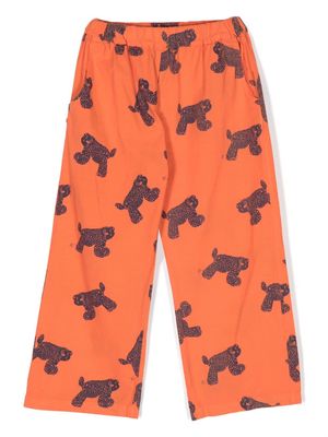 Bobo Choses cat-print cotton trousers - Orange