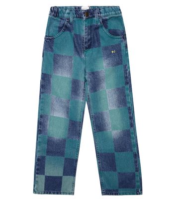 Bobo Choses Checkerboard cotton denim pants