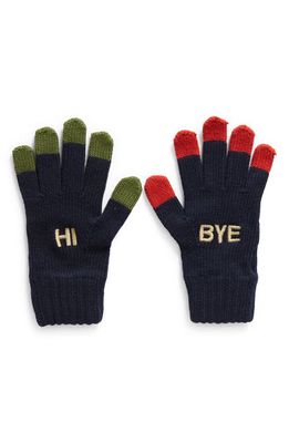 Bobo Choses Colorblocked Stretch Cotton Blend Gloves in Navy