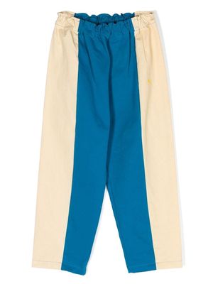 Bobo Choses colour-block embroidered-logo trousers - Blue