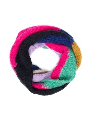 Bobo Choses colour-block knitted scarf - Purple