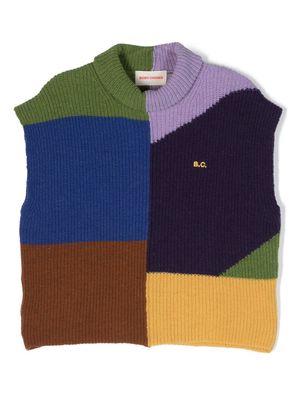 Bobo Choses colour-block sleeveless intarsia-knit vest - Blue