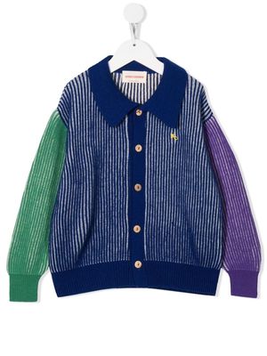 Bobo Choses colour-block striped cardigan - Blue