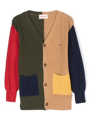Bobo Choses colour-block wool-blend cardigan - Green