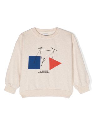 Bobo Choses Crazy Bicy-print jersey-texture sweatshirt - Neutrals
