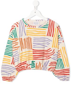 Bobo Choses Crazy Lines organic cotton sweatshirt - Neutrals