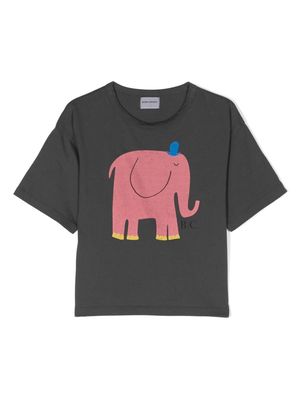 Bobo Choses elephant-print organic-cotton T-shirt - Grey