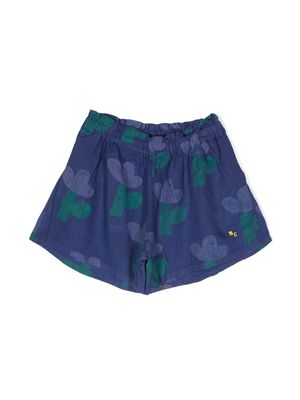 Bobo Choses embroidered-logo floral-print shorts - Blue