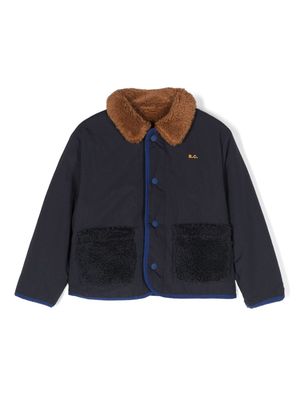 Bobo Choses faux-fur collar padded jacket - Blue