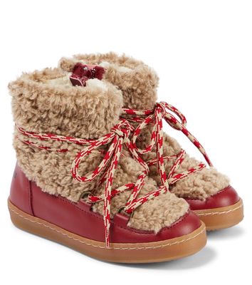 Bobo Choses Faux shearling and leather ankle boots