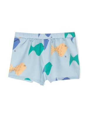Bobo Choses fish-illustration print shorts - Blue