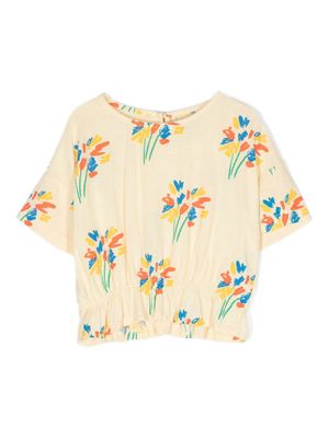Bobo Choses floral-embroidery T-shirt - Yellow