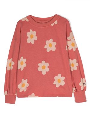 Bobo Choses floral-print cotton jumper - Red