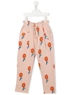 Bobo Choses floral-print elasticated-waist trousers - Pink