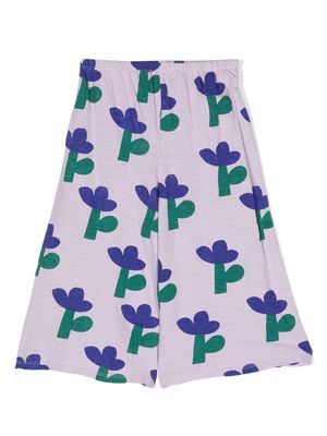 Bobo Choses floral-print flared trousers - Purple