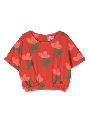 Bobo Choses floral-print short-sleeve T-shirt - Red
