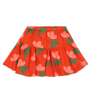 Bobo Choses Flower-print tiered miniskirt