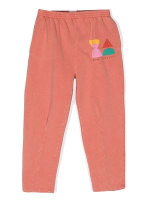 Bobo Choses Funny Friends cotton track pants - Red