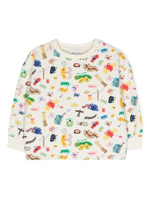 Bobo Choses Funny-Insects-print sweatshirt - White