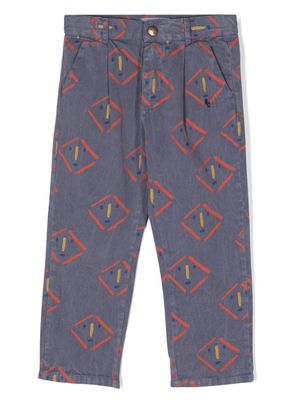 Bobo Choses geometric-print chino trousers - Blue