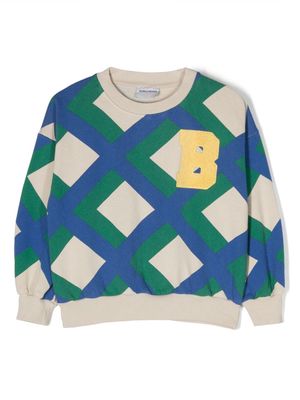 Bobo Choses geometric-print crew-neck sweatshirt - Blue
