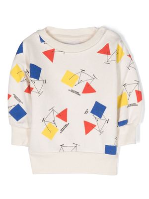 Bobo Choses geometric-print crew-neck sweatshirt - Neutrals