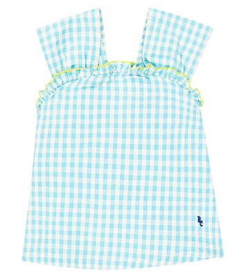 Bobo Choses Gingham cotton and linen top
