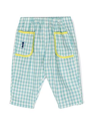 Bobo Choses gingham-pattern tapered trousers - Blue