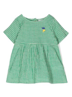 Bobo Choses gingham-print cotton-linen dress - Green