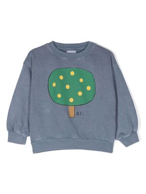 Bobo Choses Green Tree-print cotton sweatshirt - Blue