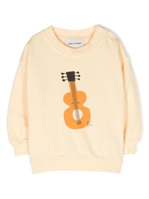 Bobo Choses guitar-print cotton sweatshirt - Yellow