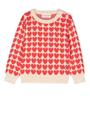 Bobo Choses heart intarsia-knit jumper - Neutrals