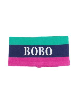Bobo Choses intarsia-knit striped head band - Blue