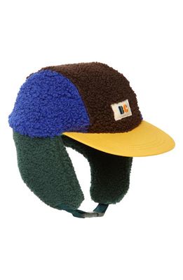 Bobo Choses Kids' Colorblock Faux Shearling Trapper Hat in Blue