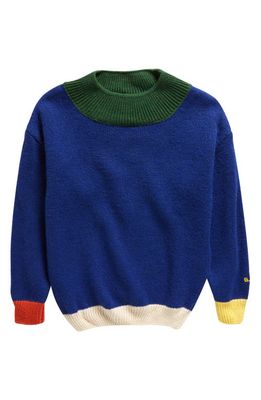 Bobo Choses Kids' Colorblock Pullover Sweater in Navy