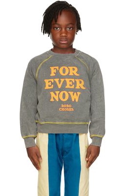 Bobo Choses Kids Gray 'Forever Now' Sweatshirt