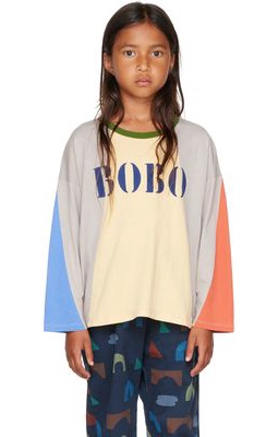 Bobo Choses Kids Multicolor Paneled Long Sleeve T-Shirt