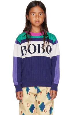 Bobo Choses Kids Navy Color Block Sweater