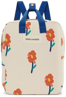 Bobo Choses Kids Off-White Flowers All Over Backpack