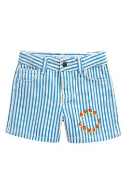 Bobo Choses Kids' Stripe Cotton Shorts in Blue