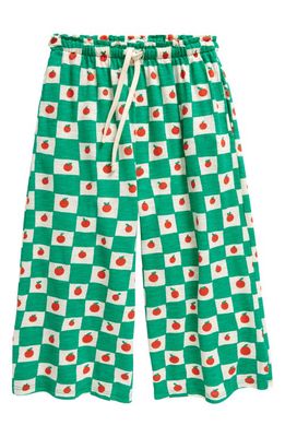 Bobo Choses Kids' Tomato Checkerboard Organic Cotton Culottes in Off White/green