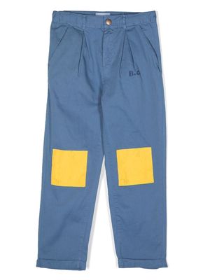 Bobo Choses knee-patch pleated trousers - Blue
