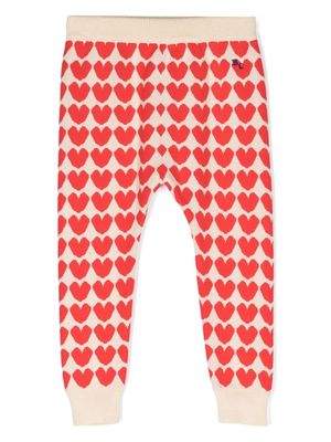 Bobo Choses knitted heart pattern leggings - Red